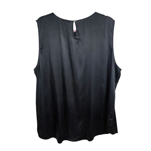 Eileen Fisher Stretch Silk Charmeuse Scoop Neck Tank Black XL - Picture 5 of 5